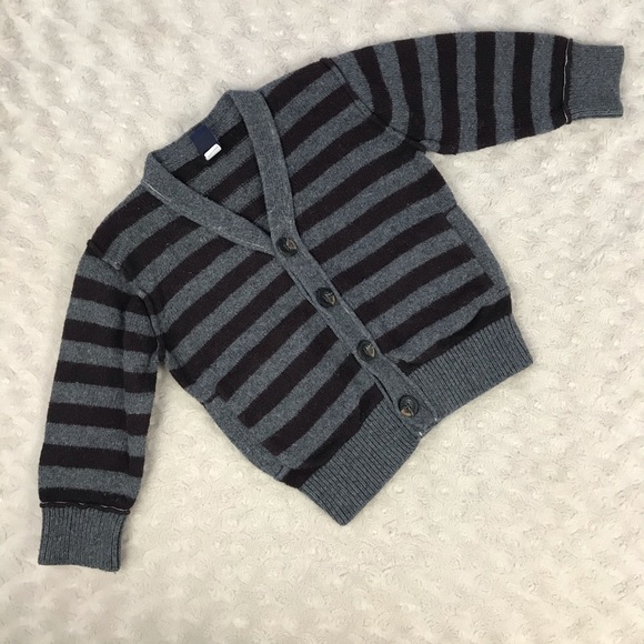 Baby Gap Cardigan Sweater Elbow Patches Stripes - Picture 3 of 6